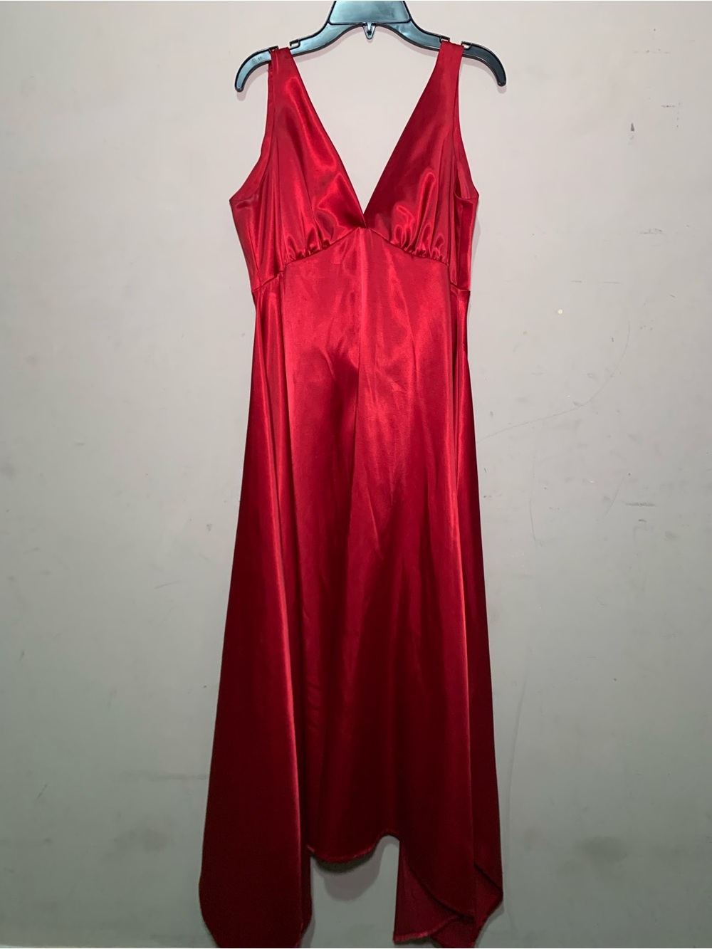 Cody Patrick Red Satin V-Neck Maternity Maxi Dress